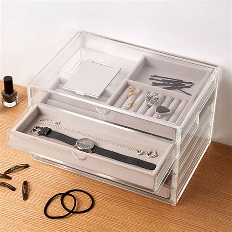 muji metal storage box|muji acrylic jewellery storage drawers.